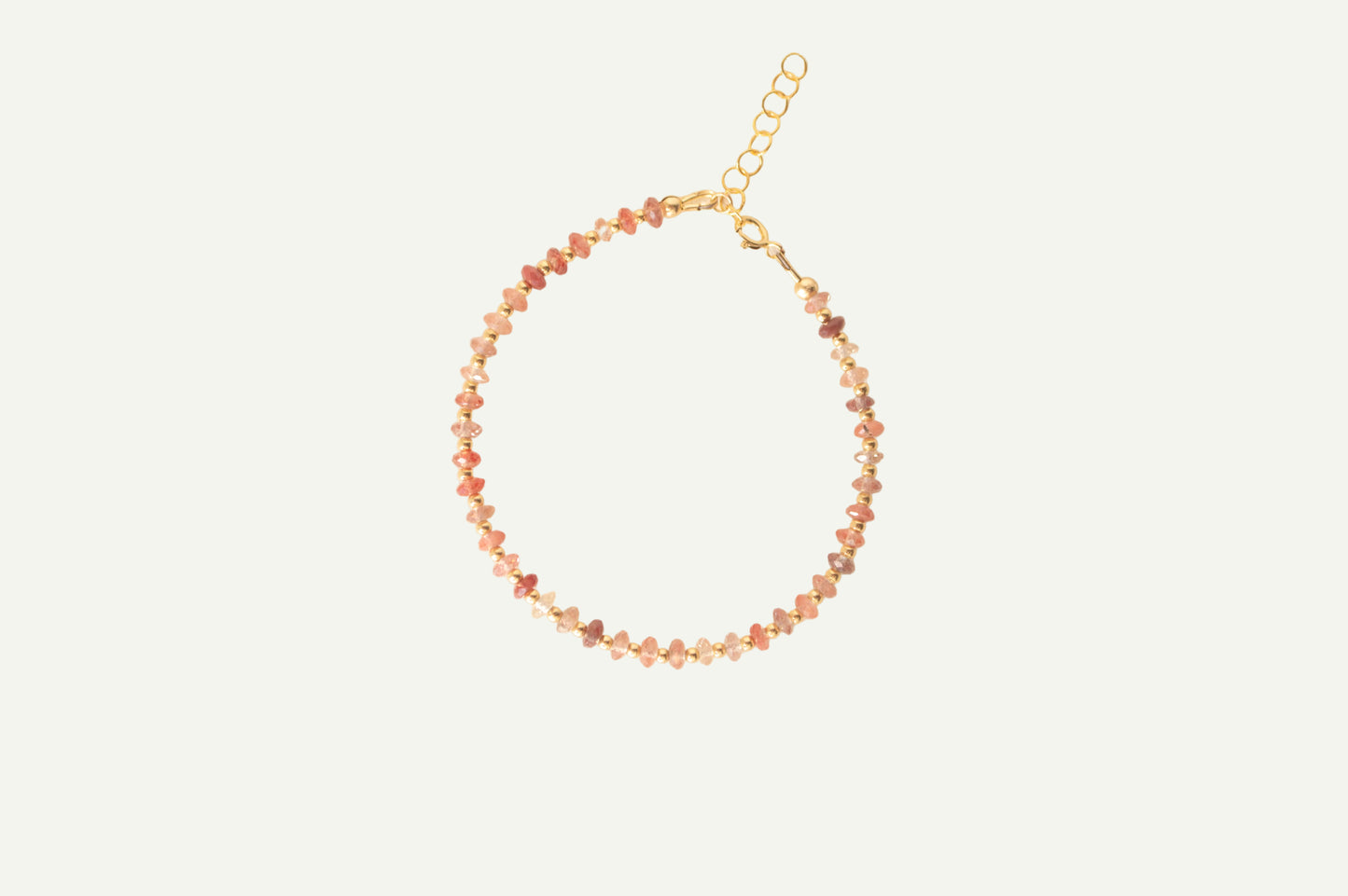 Red Labradorite Beaded Bracelet