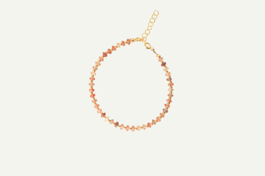 Red Labradorite Beaded Bracelet