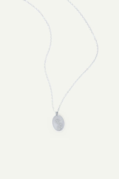 Birth Flower Necklace in 14k gold filled and .925 sterling silver by Syd Squared Jewelry