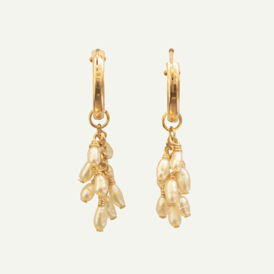 Stream Of Pearls Hoops