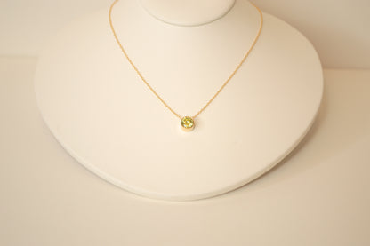 Bezeled Birthstone Necklace