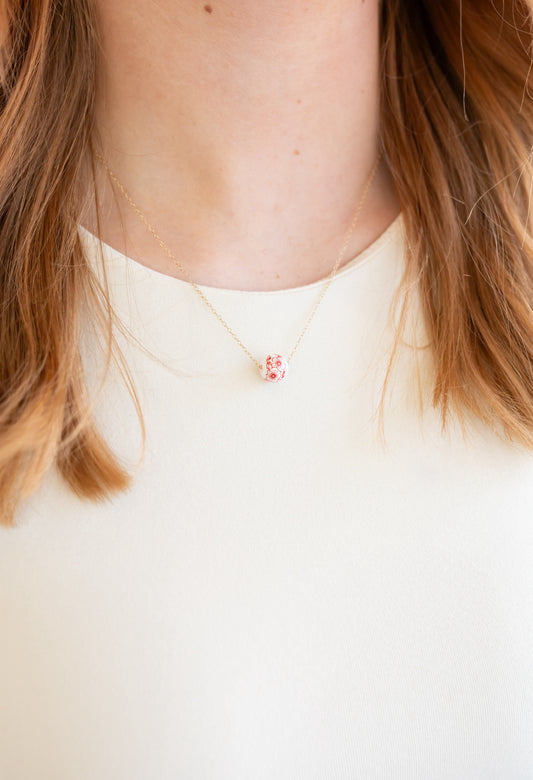 Cloisonné Crimson Necklace