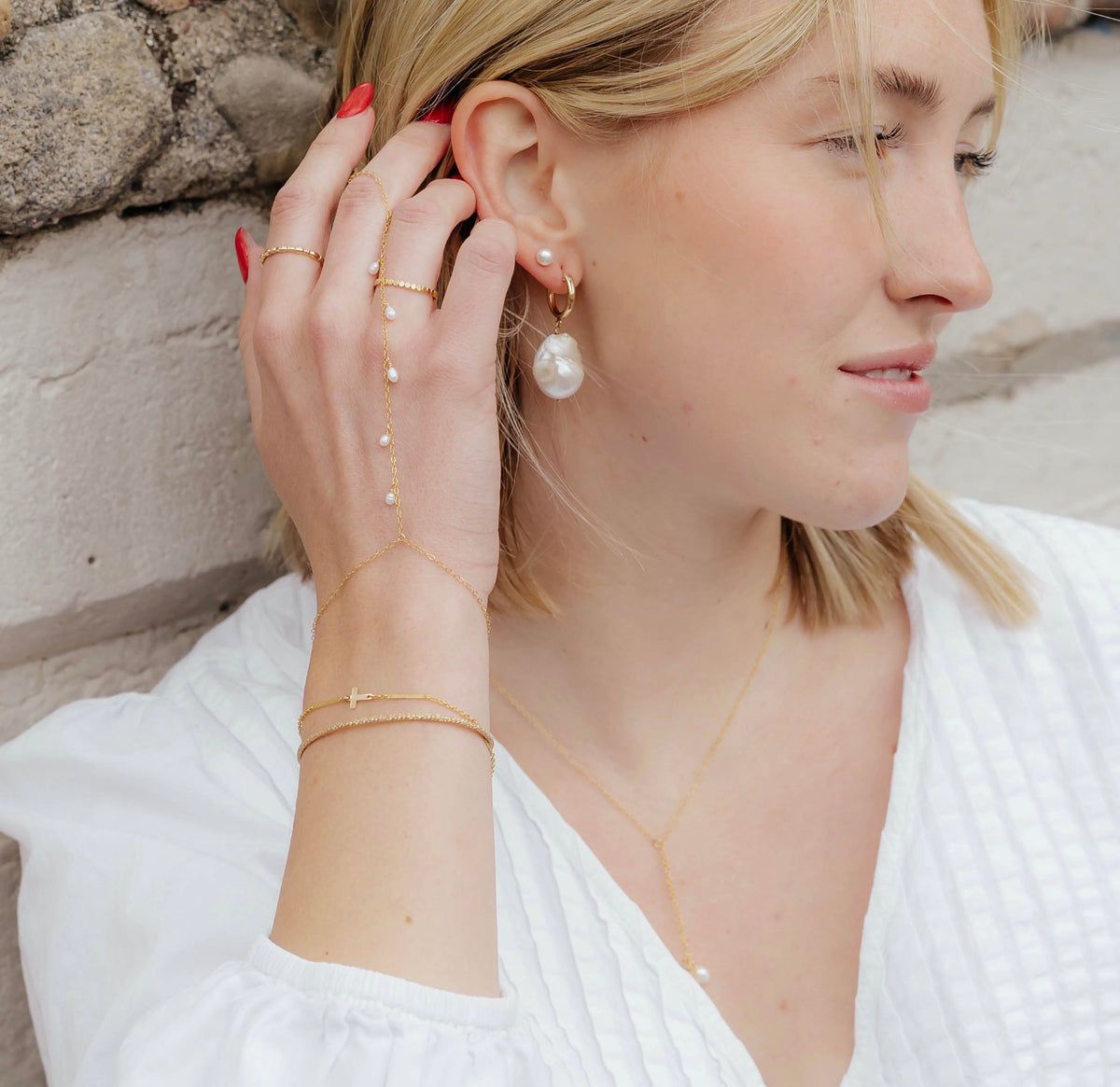 Connector Cross Bracelet in 14k gold filled and .925 sterling silver by Syd Squared Jewelry