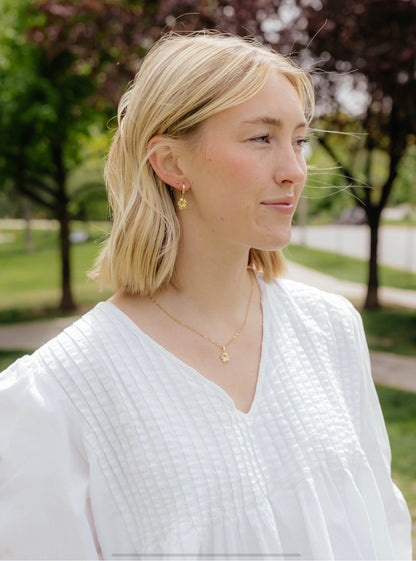 Blossom Hoops in 14k gold filled by Syd Squared Jewelry