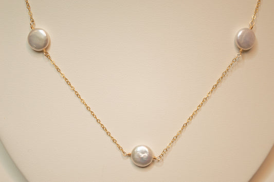 Connecting Coin Pearl Necklace
