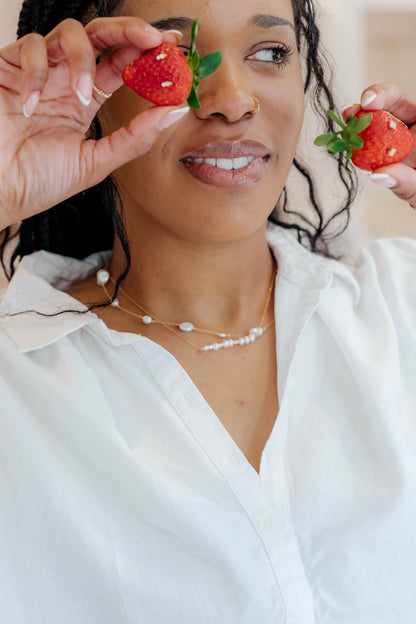ILY Pearl Bar Necklace