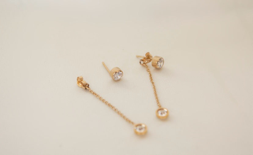 Tiered Crystal Studs