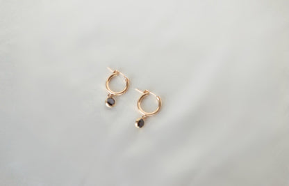 Onyx Bezel Drop Hoops