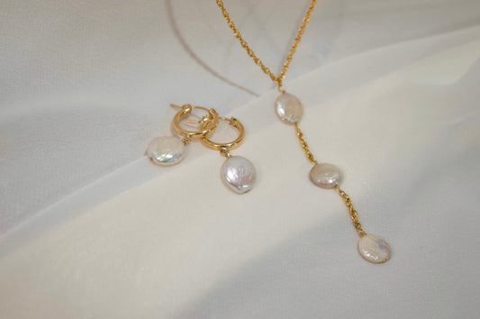 Tiered Pearl Lariat Necklace